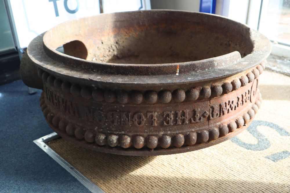 Two Gurney Patent London Warming and Ventilating Company Boiler covers, diameter 69cm